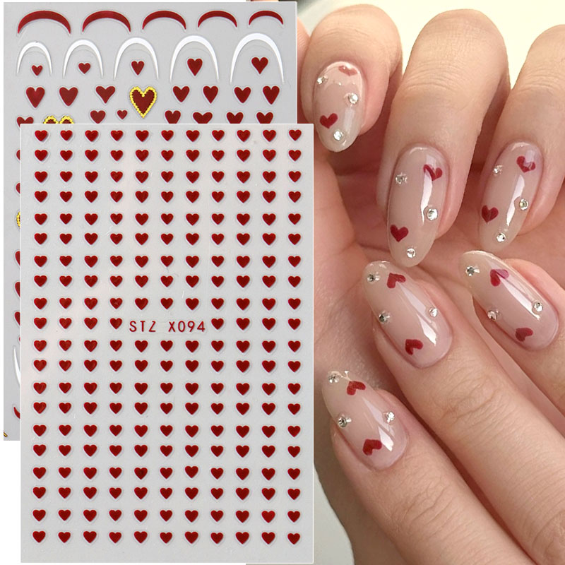 Nail Art Valentines Day - 2 Buah Stiker Seni Kuku Mini