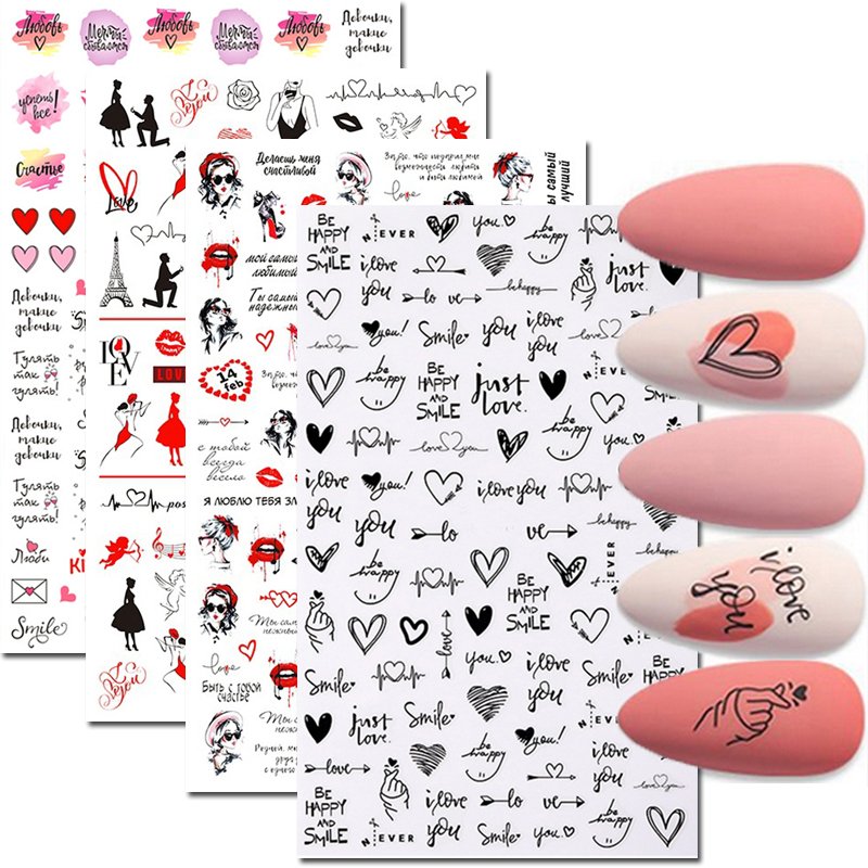 Nail Art Valentines Day - Stiker Seni Kuku Dekorasi Stiker Kuku