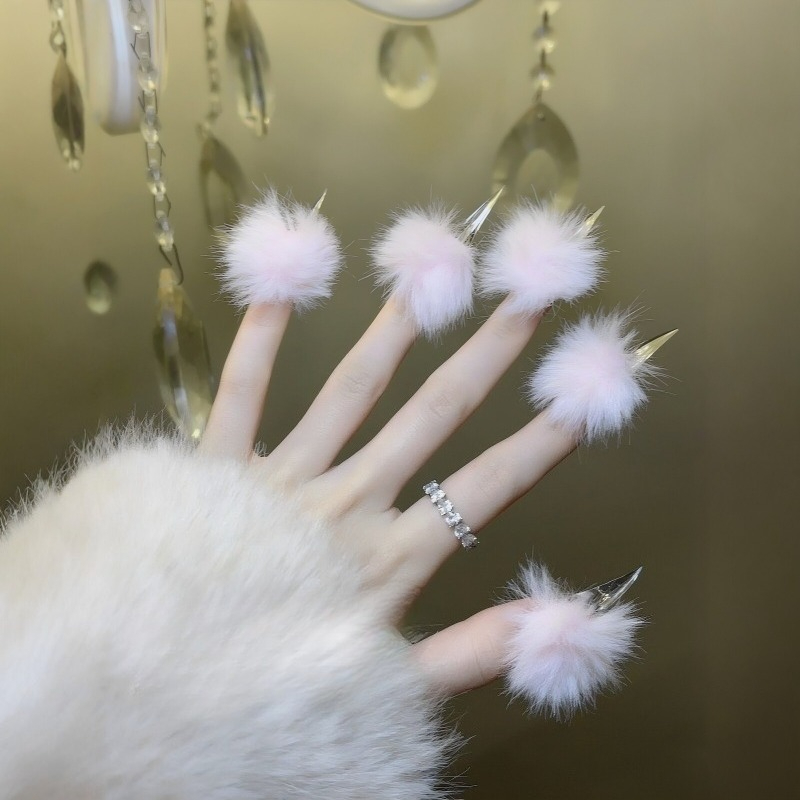 Nail Art Press On - Kuku Palsu Model Cakar Kucing Panjang