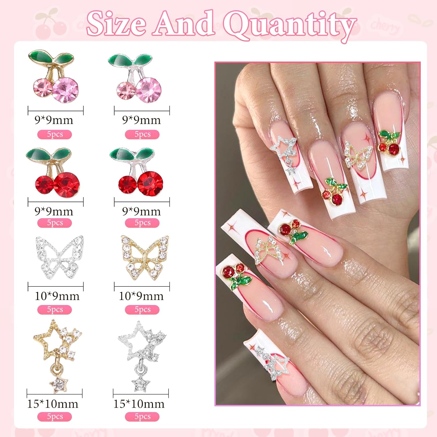 40 Buah Jimat Permata Kuku Cam - Nail Art Valentines Day ulasan dan harga