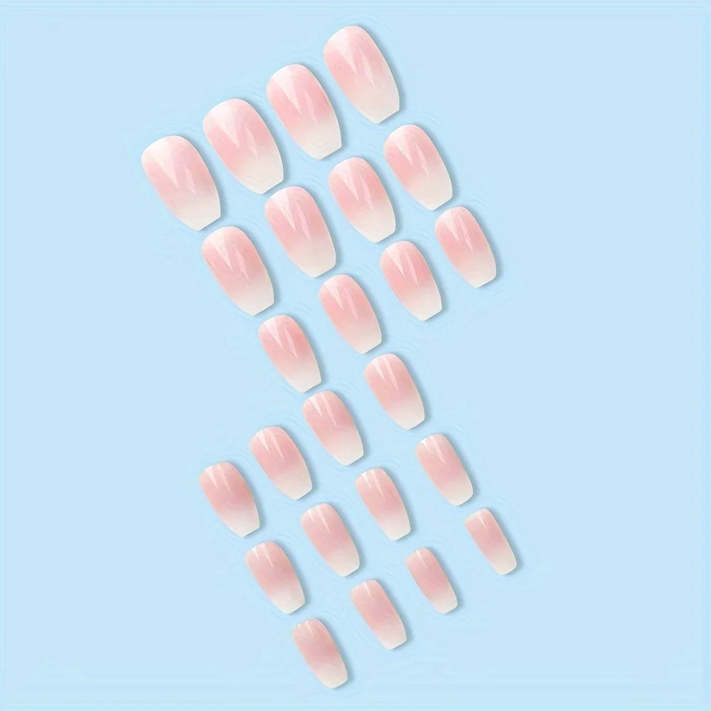 Satu Set 24 Stiker Kuku Pendek - Nail Art Pink ulasan dan harga