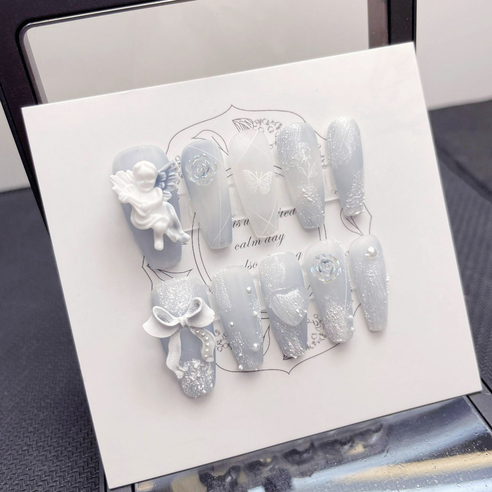 Plester 3D kuku palsu Angel me - Nail Art Press On ulasan dan harga