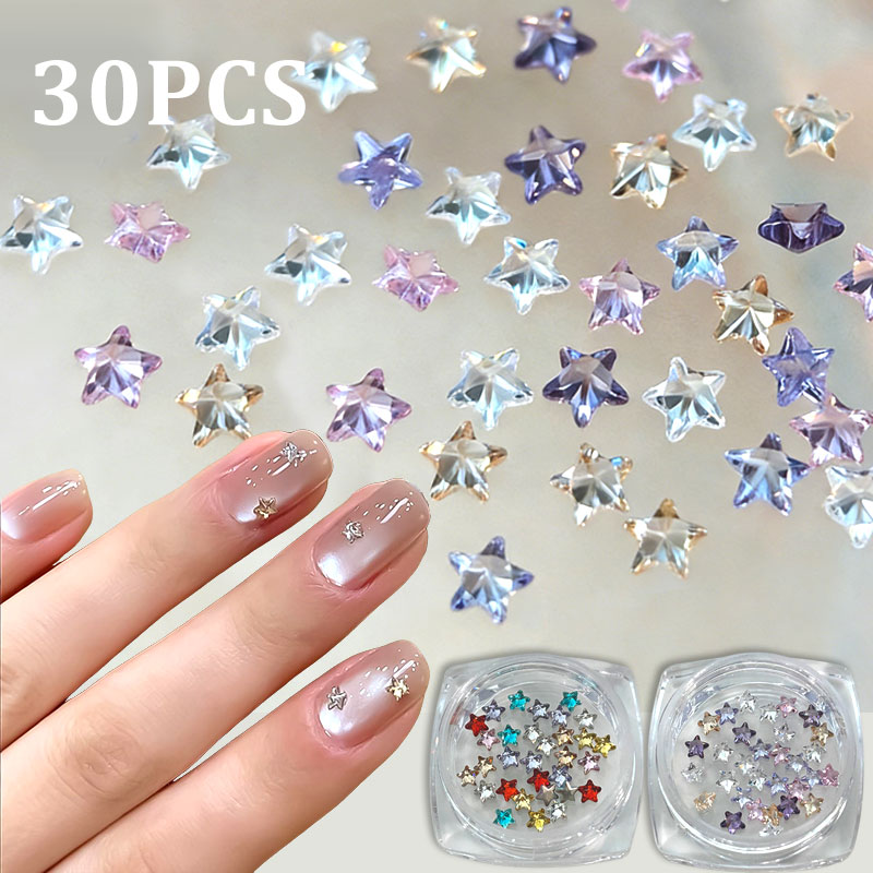 30pcs Mini Bintang Lima Sudut  - Nail Art Valentines Day ulasan dan harga