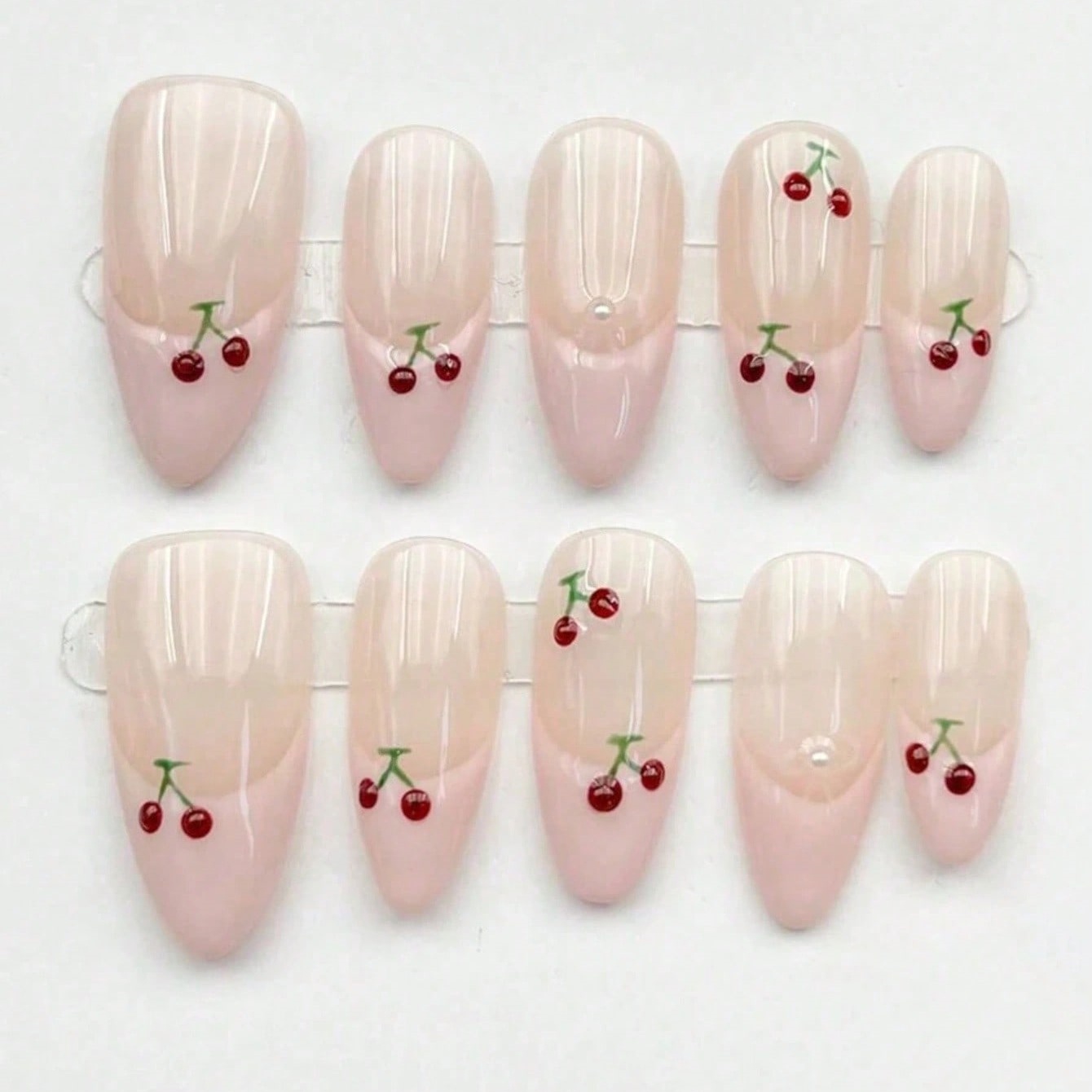 10pcs Kuku Palsu Almond Medium - Nail Art Pink ulasan dan harga