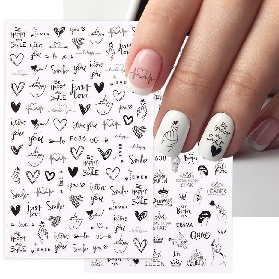 Stiker seni kuku 3D desain hat - Nail Art Valentines Day ulasan dan harga