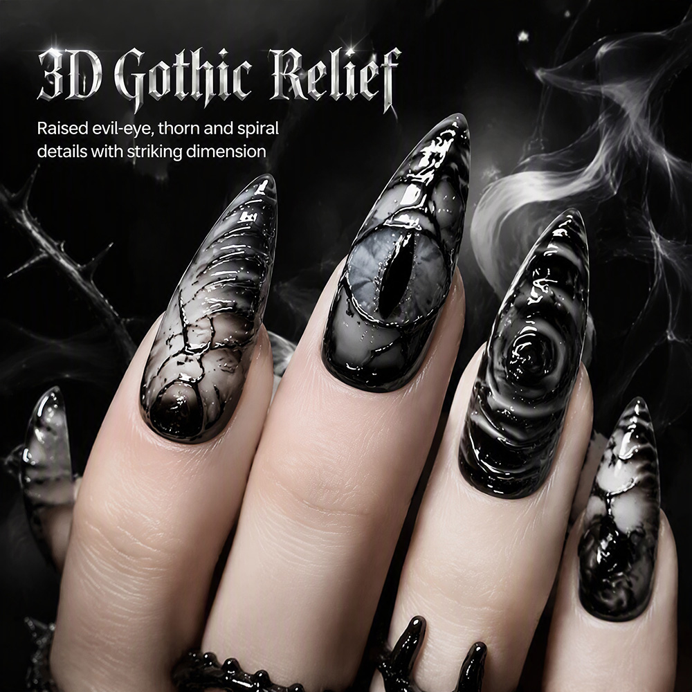 Kuku Palsu Stiletto Gothic 30P - Nail Art Press On ulasan dan harga