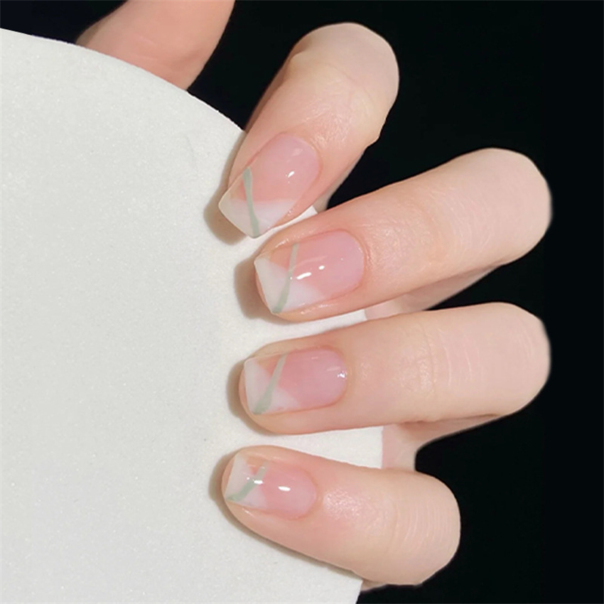 24Ps/Set Kuku Palsu Akrilik Mo - Nail Art Pink ulasan dan harga