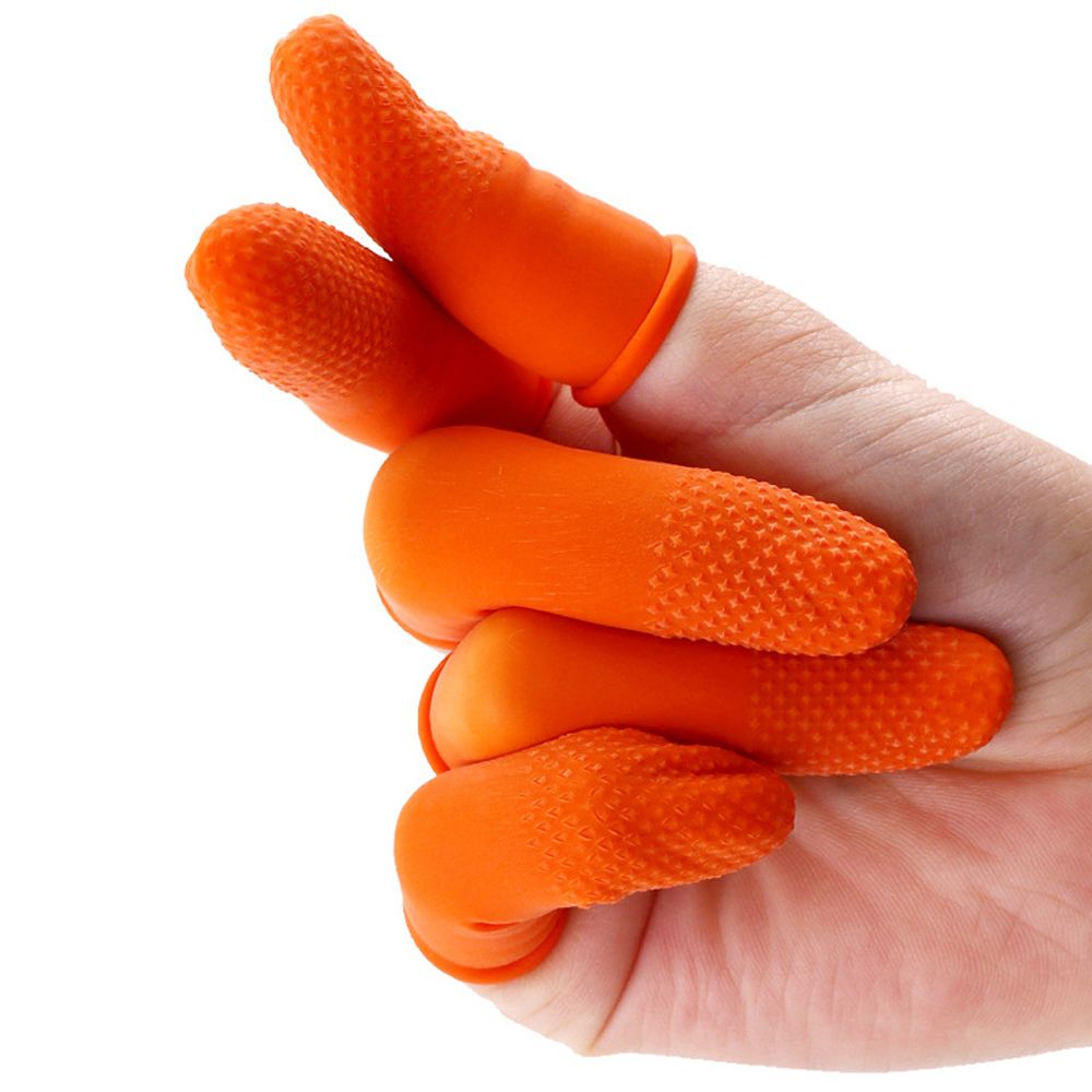 100 buah Sarung Tangan Karet P - Nail Art Orange ulasan dan harga