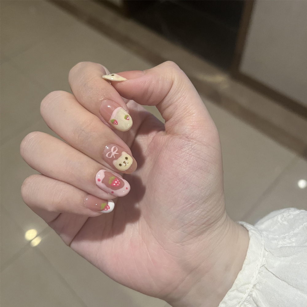 10Pcs Kuku Palsu Almond Press  - Nail Art Press On ulasan dan harga